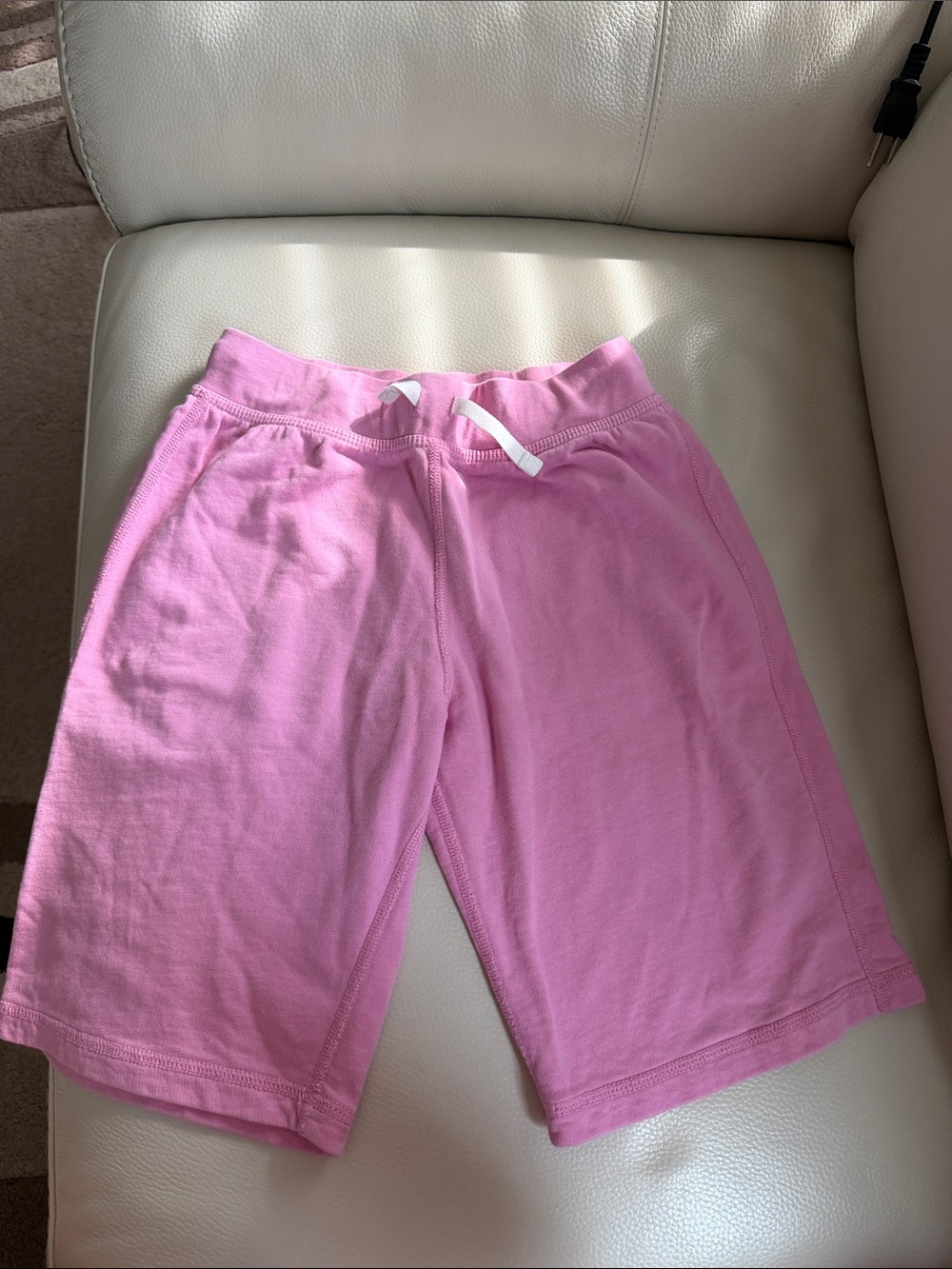 Pink Girls Casual Drawstring Shorts